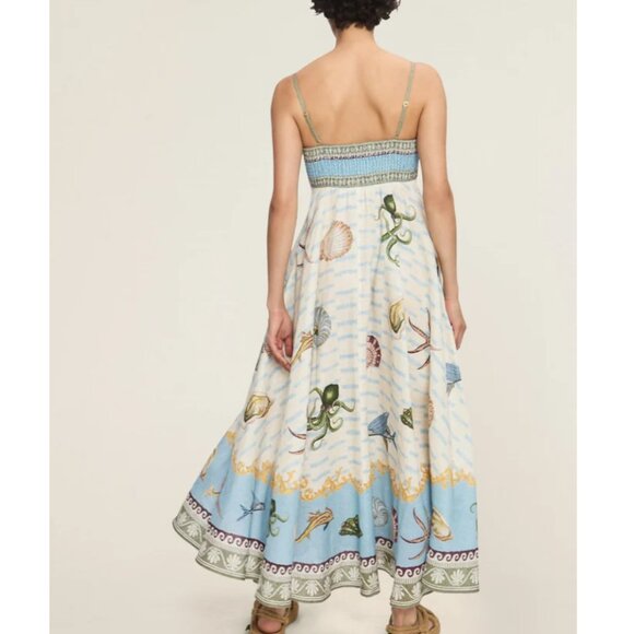 Alemais jellyfish pleated linen midi dress - Picture 3 of 15